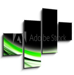 Obraz 4D tydln - 120 x 90 cm F_IB100723245 - Abstract Green Wave Black Background Design