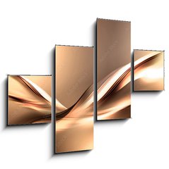 Obraz 4D tydln - 120 x 90 cm F_IB101221018 - Abstract beautiful motion gold fractal like a bird background.Modern bright digital illustration.