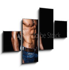 Obraz   Muscular and sexy torso of young man in jeans, 120 x 90 cm