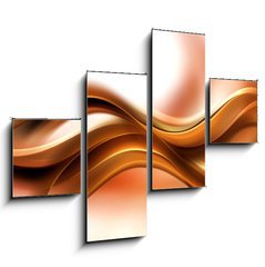 Obraz 4D tydln - 120 x 90 cm F_IB102386676 - Abstract Gold Brown Wave Design Background