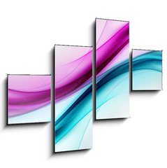 Obraz 4D tydln - 120 x 90 cm F_IB103023658 - Abstract Blue Purple Wave Background Design
