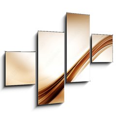 Obraz 4D tydln - 120 x 90 cm F_IB103641583 - Brown Waves Composition