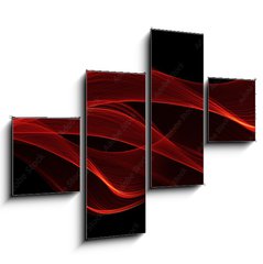 Obraz 4D tydln - 120 x 90 cm F_IB103835138 - red glow energy wave. lighting effect abstract background with c
