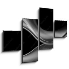 Obraz 4D tydln - 120 x 90 cm F_IB107540596 - Dark abstract monochrome smooth waves background
