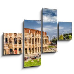 Obraz 4D tydln - 120 x 90 cm F_IB107807294 - Panoramic view of the Colosseum and Arch of Constantine, Rome