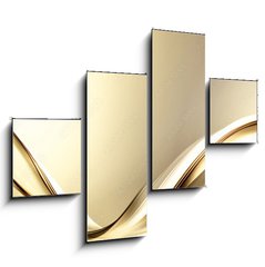 Obraz 4D tydln - 120 x 90 cm F_IB109609788 - Fractal Abstract Gold Wave Design Background