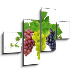 Obraz tydln 4D - 120 x 90 cm F_IB10964464 - Three fresh grapes - Ti erstv hrozny