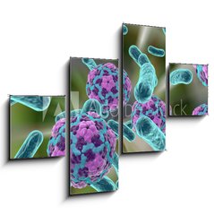 Obraz 4D tydln - 120 x 90 cm F_IB110321094 - Bacteria and hepatitis A virus