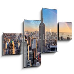 Obraz 4D tydln - 120 x 90 cm F_IB113869179 - New York City skyline with urban skyscrapers and rainbow.
