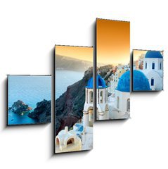 Obraz tydln 4D - 120 x 90 cm F_IB11617163 - Santorini - Oia