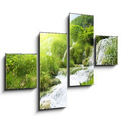 Obraz tydln 4D - 120 x 90 cm F_IB11750042 - wateterfall in deep forest