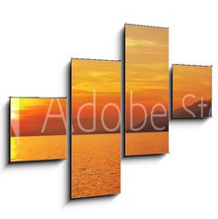 Obraz 4D tydln - 120 x 90 cm F_IB121604008 - Panoramic view of Sailing at sunset with mountains