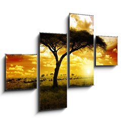 Obraz 4D tydln - 120 x 90 cm F_IB12197040 - Africa Sunset