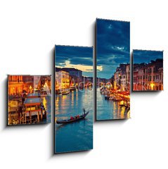 Obraz 4D tydln - 120 x 90 cm F_IB122210404 - View on Grand Canal from Rialto bridge at dusk, Venice, Italy