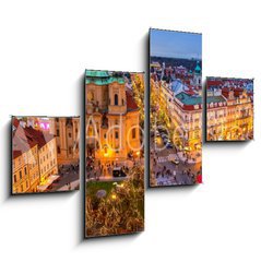 Obraz 4D tydln - 120 x 90 cm F_IB123780086 - Panorama of Old Town of Prague at Christmas time.