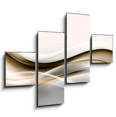 Obraz 4D tydln - 120 x 90 cm F_IB128332705 - Abstract Brown Gold Wave Design Background