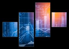 Obraz 4D tydln - 120 x 90 cm F_IB131421720 - Stock market indicator and financial data view from LED. Double