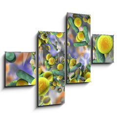 Obraz 4D tydln - 120 x 90 cm F_IB132239851 - Biofilm of antibiotic resistant bacteria. Rod