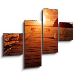 Obraz tydln 4D - 120 x 90 cm F_IB13338057 - Jetty into the Sunset