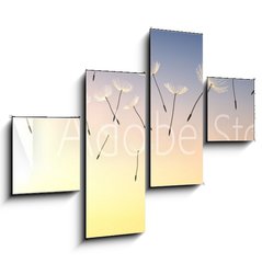 Obraz 4D tydln - 120 x 90 cm F_IB137387337 - Pusteblume im Sonnenuntergang 1