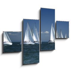 Obraz 4D tydln - 120 x 90 cm F_IB1375692 - start of a sailing regatta - zatek plachetn regaty