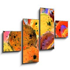 Obraz tydln 4D - 120 x 90 cm F_IB14913298 - Slightly blurred colorful marbles (with drops of water) - Mrn rozmazan barevn kuliky (s kapkami vody)