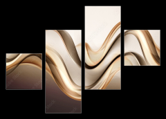 Obraz 4D tydln - 120 x 90 cm F_IB149184603 - Amazing Gold Brown Waves Abstract Background
