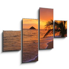 Obraz tydln 4D - 120 x 90 cm F_IB15507041 - Pacific sunrise at Lanikai beach in Hawaii - Pacifik vchod slunce na pli Lanikai na Havaji