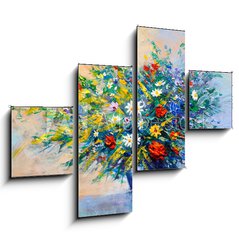 Obraz 4D tydln - 120 x 90 cm F_IB163278851 - Oil painting flowers