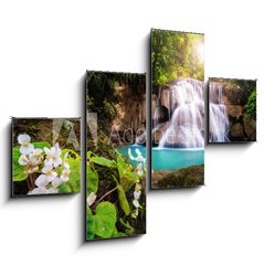 Obraz 4D tydln - 120 x 90 cm F_IB163905997 - Waterfall in Thailand, called Huay or Huai mae khamin in Kanchanaburi Provience
