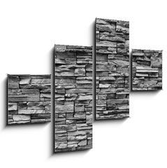 Obraz 4D tydln - 120 x 90 cm F_IB165501117 - White brick stone wall.