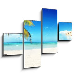 Obraz 4D tydln - 120 x 90 cm F_IB166899372 - Sonnenliegen am Strand