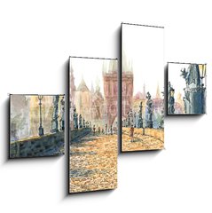 Obraz 4D tydln - 120 x 90 cm F_IB167381357 - Charles Bridge (Prague, Czech Republic)