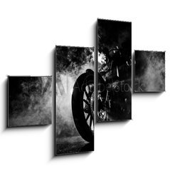 Obraz   High power motorcycle chopper at night., 120 x 90 cm