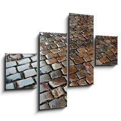 Obraz 4D tydln - 120 x 90 cm F_IB176627639 - Wet Stone Pavement