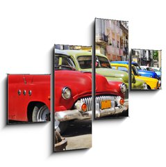 Obraz tydln 4D - 120 x 90 cm F_IB18821372 - Colorful Havana cars
