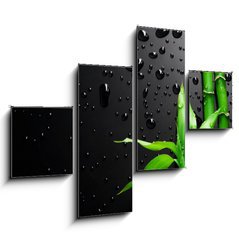 Obraz tydln 4D - 120 x 90 cm F_IB18901258 - Bamboo over Black - Bambus pes ern