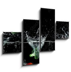 Obraz 4D tydln - 120 x 90 cm F_IB193446004 - group of vegetables in water splash