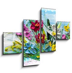 Obraz 4D tydln - 120 x 90 cm F_IB196641998 - Abstract oil painting of  flower.