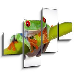 Obraz 4D tydln - 120 x 90 cm F_IB19746913 - Bamboo Frog - Bambusov ba