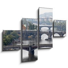 Obraz tydln 4D - 120 x 90 cm F_IB19845883 - Prague bridges over the Vltava