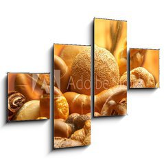 Obraz tydln 4D - 120 x 90 cm F_IB1994596 - group of different bread products photographed wit