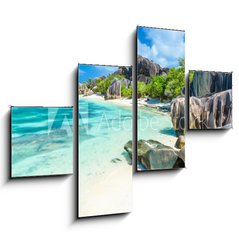 Obraz 4D tydln - 120 x 90 cm F_IB199617709 - Source d`Argent Beach at island La Digue, Seychelles