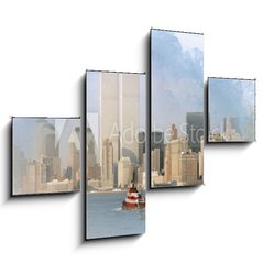 Obraz 4D tydln - 120 x 90 cm F_IB202903313 - Digital artwork illustration of the World Trade Center on February 1988