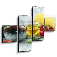 Obraz 4D tydln - 120 x 90 cm F_IB205580599 - Italian food background with different types of pasta, health or vegetarian concept.