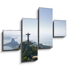 Obraz 4D tydln - 120 x 90 cm F_IB22031376 - Dramatic Aerial view of Rio De Janeiro - Dramatick leteck pohled na Rio De Janeiro
