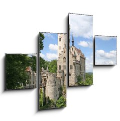 Obraz tydln 4D - 120 x 90 cm F_IB22034617 - Germany: Burg Lichtenstein, a fairy-tale castle
