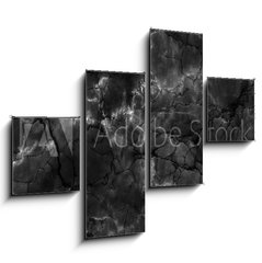 Obraz 4D tydln - 120 x 90 cm F_IB222716050 - Natural black marble, black marble, black marble with white veins, interior design marble, high resolution background, black marble stone