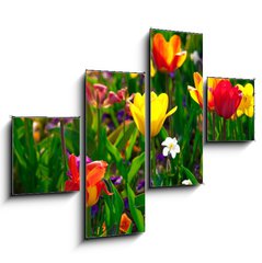 Obraz 4D tydln - 120 x 90 cm F_IB22368524 - Sea of flowers - Kvtinov moe