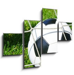 Obraz tydln 4D - 120 x 90 cm F_IB22690758 - Fu ball Tor / Soccer Goal - Fu koule Tor / fotbalov gl